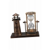 ÇOK SATAN Hediyelik Eşya Retro Ahşap Deniz Feneri Kum Saati Biblo