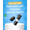 ÇOK SATAN Isıyı Uzun Süre Koruyan 500 ml Termos Seti | Çelik Gövde, 2 Bardaklı, Hediye Kutulu