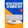 ÇOK SATAN Kablosuz Klavye Mouse Seti Beyaz Q Klavye Tüm Cihazlara Uyumlu