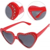 ÇOK SATAN Kalp Taşlı Parti Gözlüğü Kırmızı