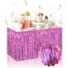 ÇOK SATAN Kendinden Yapışkanlı Pembe Metalize Püsküllü Masa Eteği