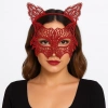ÇOK SATAN Kırmızı Dantel Kedi Maskesi ve Dantel Taç Seti 8 No – Kadın Kostüm Aksesuarı