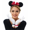 ÇOK SATAN Kırmızı Fiyonklu Minnie Mouse Tacı Ve Beyaz Eldiven Seti