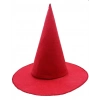 ÇOK SATAN Kırmızı Renk Keçe Cadı Şapkası Yetişkin Çocuk Uyumlu 35x38 Cm