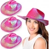 ÇOK SATAN Neon Hologramlı Kovboy Model Parti Şapkası Fuşya Yetişkin 39X36X14 cm