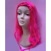 ÇOK SATAN Neon Pembe Renk Örgülü Helen Karakter Peruğu Takma Saç