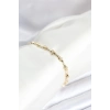 ÇOK SATAN Pirinç Gold Renk Kemik Model Zirkon Taşlı Kadın Bileklik