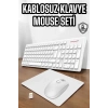 ÇOK SATAN Q Klavye Beyaz Klavye Ve Mouse Seti Kablosuz USB Girişli