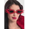 ÇOK SATAN Siyah Boynuzlu Kırmızı Renk Alevli Parti Gözlüğü 21x10 cm