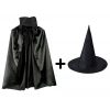 ÇOK SATAN Siyah Yakalı Pelerin ve Siyah Cadı Şapkası Seti Çocuk Boy