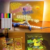 ÇOK SATAN Sunup Sn-27126 Dekoratif Led Aydınlatmalı Şeffaf Işıltılı Yazı - Çizim Panosu Tableti - 7 Renk Kalemli Set