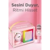 ÇOK SATAN Taşınabilir Rgb Işılı Sevimli Figürlü Mikrofonlu Karaoke Bluetooth Hoparlör Pembe