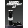 ÇOK SATAN Termos Seti Paslanmaz Çelik 3 Bardaklı Vakumlu Termos Set 500 Ml 12 Saate Kadar Isı Koruma