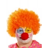 ÇOK SATAN Turuncu Renk Kıvırcık Afro Bonus Peruk Takma Saç ve Kırmızı Burun Seti
