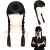 ÇOK SATAN Wednesday Siyah Örgülü Peruk