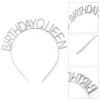 Gümüş Renk Kristal Taşlı Parlak Birthday Queen Yazılı Kraliçe Taç 16x17 Cm