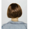 Kahve Renk Düz Kesim Küt Parti Peruğu Kısa Takma Saç