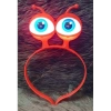 Led Işıklı & Pilli Uzaylı Göz Parti Tacı Kırmızı Renk