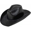 Neon Hologramlı Kovboy Model Parti Şapkası Siyah Yetişkin 39x36x14 Cm