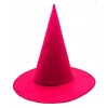Pembe Fuşya Renk Keçe Cadı Şapkası Yetişkin Çocuk Uyumlu 35x38 Cm