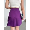 TAVSİYE EDİLEN GÜVENLİ SATICI Altı pliseli mini etek Mor s24705