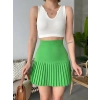TAVSİYE EDİLEN GÜVENLİ SATICI Altı pliseli mini etek yeşil s24705