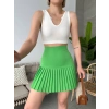 TAVSİYE EDİLEN GÜVENLİ SATICI Altı pliseli mini etek yeşil s24705