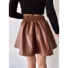 TAVSİYE EDİLEN GÜVENLİ SATICI Beli lastikli deri etek kahve s24599