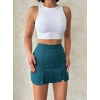 TAVSİYE EDİLEN GÜVENLİ SATICI Çift yırtmaçlı atlas şort etek petrol yeşili s240364