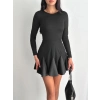TAVSİYE EDİLEN GÜVENLİ SATICI Eteği kloş crep mini elbise s1267