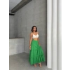 TAVSİYE EDİLEN GÜVENLİ SATICI Fırfırlı brodeli astarlı uzun etek yeşil s255047