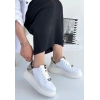 TAVSİYE EDİLEN GÜVENLİ SATICI Gasta Beyaz Cilt Gümüş Detaylı Bağcıklı Spor Ayakkabı