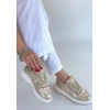 TAVSİYE EDİLEN GÜVENLİ SATICI Hawer Bej Cilt Bağcıklı Spor Ayakkabı