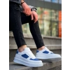 TAVSİYE EDİLEN GÜVENLİ SATICI KB-X8 Kuback Beyaz Cilt Mavi Süet Detaylı Beyaz Yüksek Taban Günlük Spor Ayakkabı