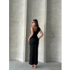 TAVSİYE EDİLEN GÜVENLİ SATICI Krinkıl tek omuz uzun elbise siyah s25455