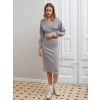 TAVSİYE EDİLEN GÜVENLİ SATICI Kruvaze şardonlu etekli takım gri