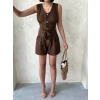 TAVSİYE EDİLEN GÜVENLİ SATICI Kuşaklı şortlu tulum
