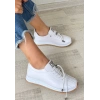 TAVSİYE EDİLEN GÜVENLİ SATICI Monya Beyaz Cilt Bağcıklı Spor Ayakkabı