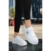 TAVSİYE EDİLEN GÜVENLİ SATICI Piata Beyaz Cilt Bağcıklı Spor Ayakkabı