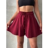 TAVSİYE EDİLEN GÜVENLİ SATICI Volanlı keten şort bordo s255058