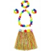 Yetişkin Ve Çocuk Uyumlu Luau Aloha Hawaii  Kolye Renkli Etek Taç Ve Bileklik Seti