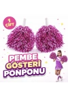 1 Çift ( 2 Adet ) Pembe Renk 23 Nisan 19 Mayıs 29 Ekim Okul Gösteri Ponponları Ekstra Dolgun