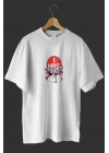 1 Mayıs Emek ve Dayanışma Günü Baskılı Oversize Bisiklet Yaka T-shirt - Beyaz