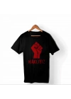 1 Mayıs Emek ve Dayanışma Günü HAKLIYIZ Baskılı Bisiklet Yaka T-shirt - Siyah
