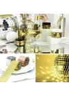 ® 1 Metre Uzunluğunda Gold Renk Aynalı Mozaik Taşlı Dekor Bandı 4 cm x 1 mt