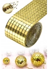 ® 1 Metre Uzunluğunda Gold Renk Aynalı Mozaik Taşlı Dekor Bandı 4 cm x 1 mt