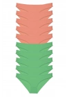 10 adet Eko Set Likralı Kadın Slip Külot Pudra Yeşil