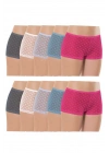 10 Adet Kadın Komple Tül Dantel Boxer Külot