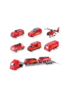 10 Parça Araç Taşıyan Tır Seti - Die Cast - DS047 - İtfaiye