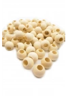 100 Gr (100 Adet) Ahşap Boncuk 15 mm çap x 10 mm Delik Doğal Yuvarlak Ahşap Makrome El İşi Çanta